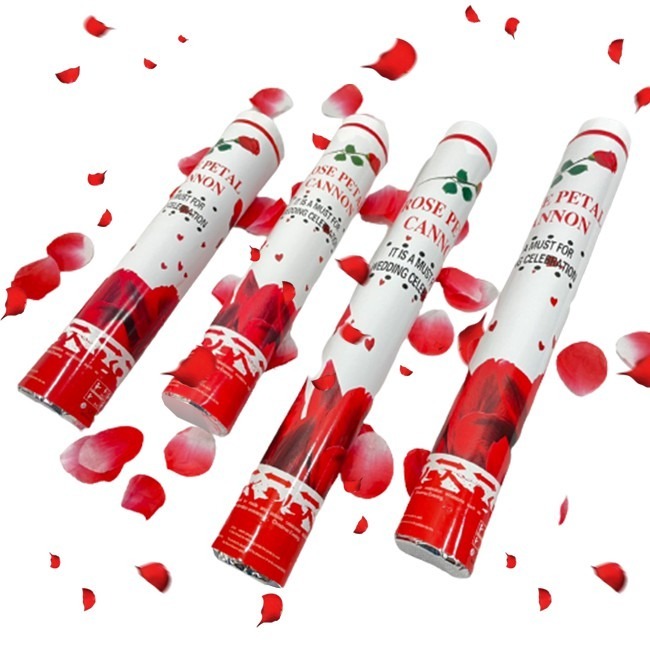 空氣 玫瑰花 禮花 拉炮(40公分) 玫瑰花瓣 禮炮 空氣炮 安全拉炮 彩花炮 氣壓式彩帶 花瓣【P11009501】-細節圖4