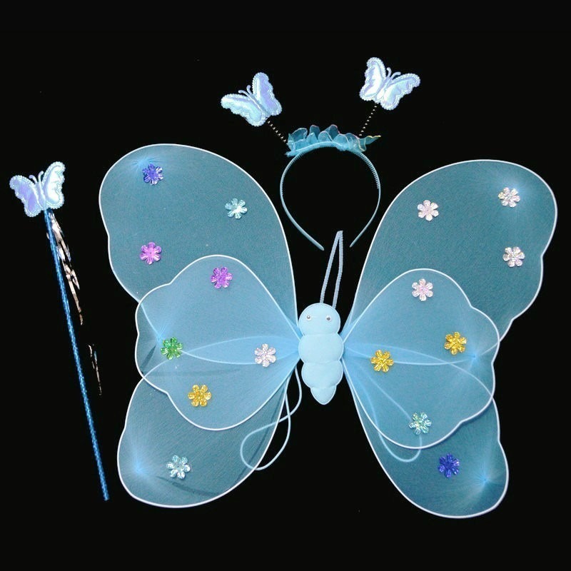 萬聖節 滿天星翅膀(3件套) 雙層蝴蝶翅膀 兒童節 舞會表演 演出道具 變裝秀 兒童大遊行【P220003】-細節圖2