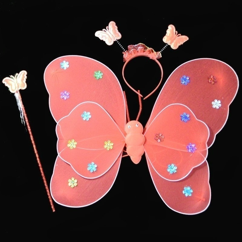 萬聖節 滿天星翅膀(3件套) 雙層蝴蝶翅膀 兒童節 舞會表演 演出道具 變裝秀 兒童大遊行【P220003】-細節圖3