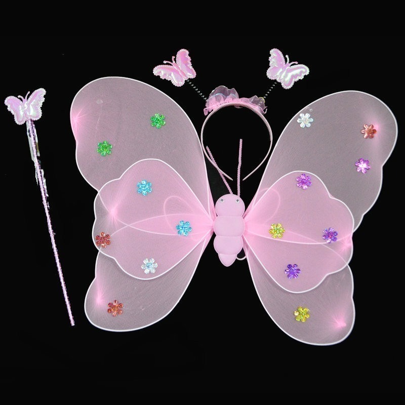 萬聖節 滿天星翅膀(3件套) 雙層蝴蝶翅膀 兒童節 舞會表演 演出道具 變裝秀 兒童大遊行【P220003】-細節圖5