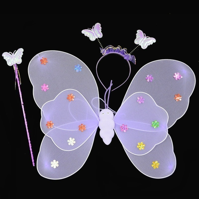 萬聖節 滿天星翅膀(3件套) 雙層蝴蝶翅膀 兒童節 舞會表演 演出道具 變裝秀 兒童大遊行【P220003】-細節圖6