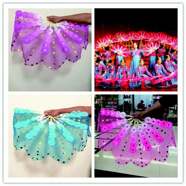 梅花扇 韓國舞扇 表演扇 舞蹈扇 跳舞扇 手工扇 秧歌 舞蹈扇 七十朵花 朝鮮扇【P550022】-細節圖7