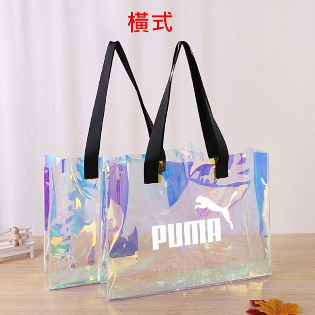 PVC袋 果凍包 客製化 雷射膜 透明手提袋(LOGO) 購物袋 環保袋 廣告袋 網紅提袋【S33002101】-細節圖2