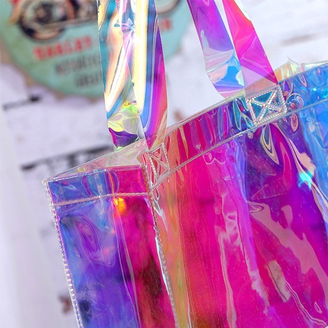 雷射膜 PVC袋 透明手提袋(3款-10個起印) LOGO印刷 購物袋 環保袋 廣告袋 網紅提袋【S330067】-細節圖7