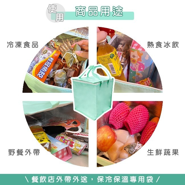 覆膜 不織布 保溫袋 (馬卡龍色-拉鍊款) 保冷袋 便當袋 防潑水 飲料袋 外送袋 保冰袋 鋁箔保溫袋【S33009】-細節圖4