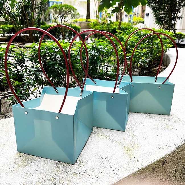 精品袋 長方 四方底 彩色 PP提袋(防水膜) 禮品袋 手提袋 鮮花袋 ins風 網美袋 牛皮紙袋【S330119】-細節圖3