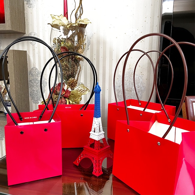 精品袋 長方 四方底 彩色 PP提袋(防水膜) 禮品袋 手提袋 鮮花袋 ins風 網美袋 牛皮紙袋【S330119】-細節圖4