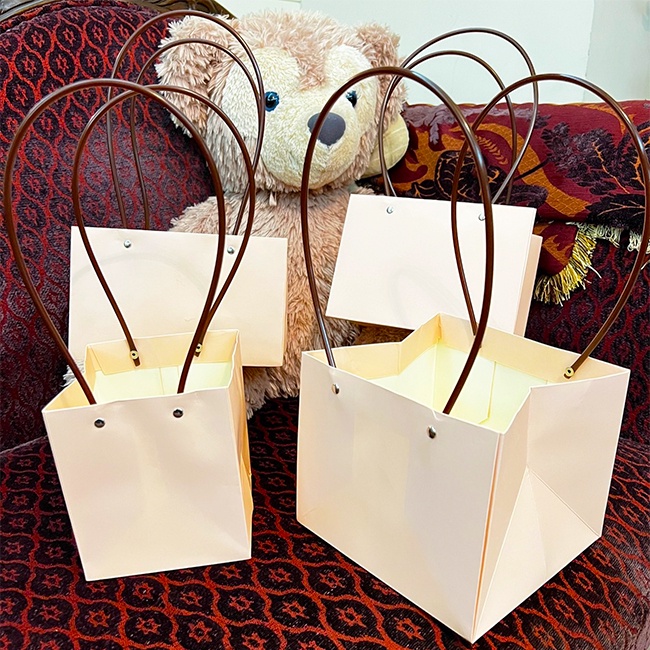 精品袋 長方 四方底 彩色 PP提袋(防水膜) 禮品袋 手提袋 鮮花袋 ins風 網美袋 牛皮紙袋【S330119】-細節圖5