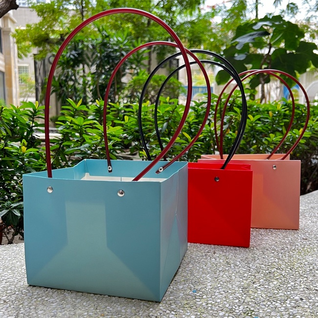 精品袋 長方 四方底 彩色 PP提袋(防水膜) 禮品袋 手提袋 鮮花袋 ins風 網美袋 牛皮紙袋【S330119】-細節圖6