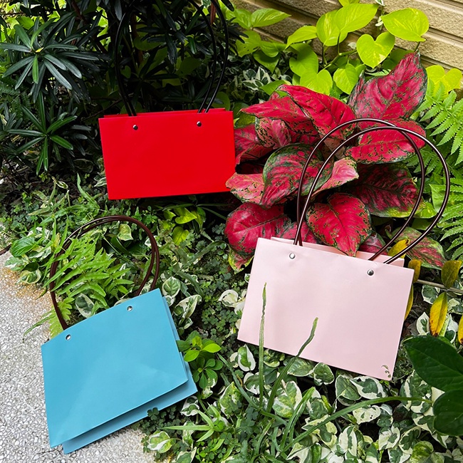 精品袋 長方 四方底 彩色 PP提袋(防水膜) 禮品袋 手提袋 鮮花袋 ins風 網美袋 牛皮紙袋【S330119】-細節圖8