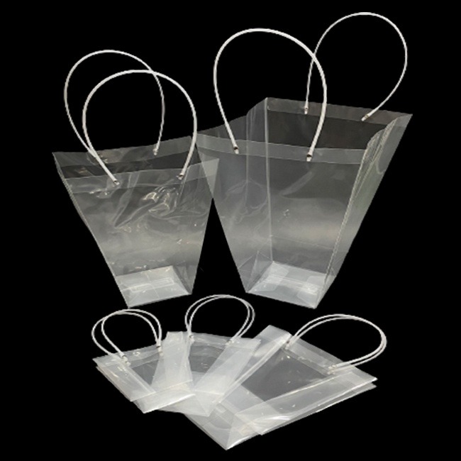 鮮花袋 PP透明 花袋 梯形袋 鮮花袋 防水袋 手提袋 加內墊 網紅袋 禮品袋 盆栽袋 綠植袋 環保袋-細節圖9