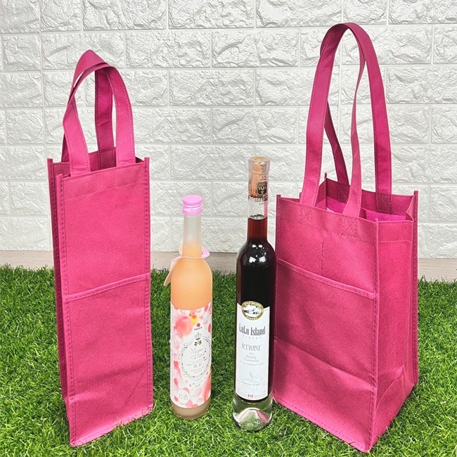紅酒袋 (單支/四支) 客製化 不織布 手提袋 禮品袋 購物袋 葡萄酒 白酒 包裝袋 尾牙 過年 酒袋【S33013】-細節圖7