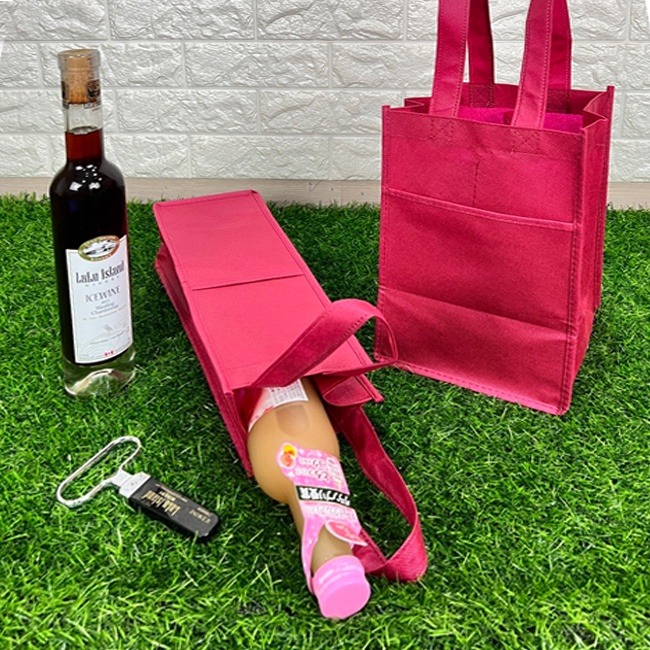 紅酒袋 (單支/四支) 客製化 不織布 手提袋 禮品袋 購物袋 葡萄酒 白酒 包裝袋 尾牙 過年 酒袋【S33013】-細節圖8