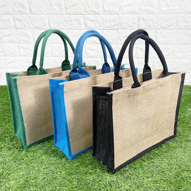 手提袋 亞麻袋 (雙色) 覆膜袋 印LOGO 編織袋 客製化 麻布袋 有底側 環保 購物袋 便當袋【S330139】-細節圖7