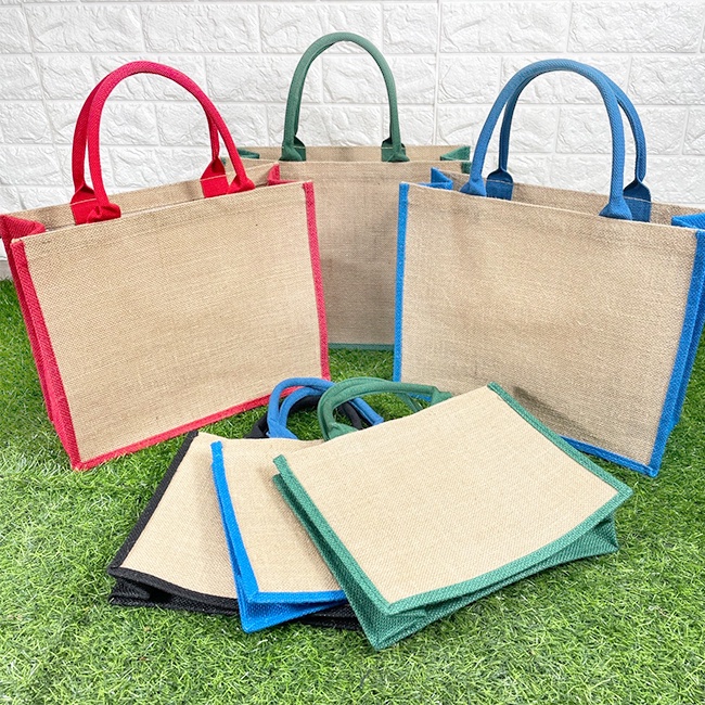 手提袋 亞麻袋 (雙色) 覆膜袋 印LOGO 編織袋 客製化 麻布袋 有底側 環保 購物袋 便當袋【S330139】-細節圖8