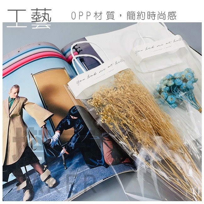 DIY 花袋 (10入組) 手提袋 網紅袋 透明袋 插花袋 乾燥花 包裝袋 花藝 母親節 情人節【S330141】-細節圖7