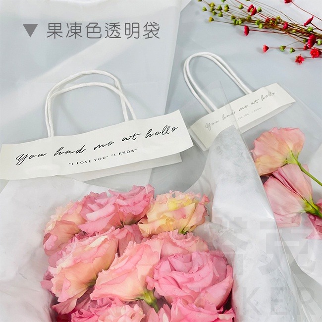 DIY 花袋 (10入組) 手提袋 網紅袋 透明袋 插花袋 乾燥花 包裝袋 花藝 母親節 情人節【S330141】-細節圖8