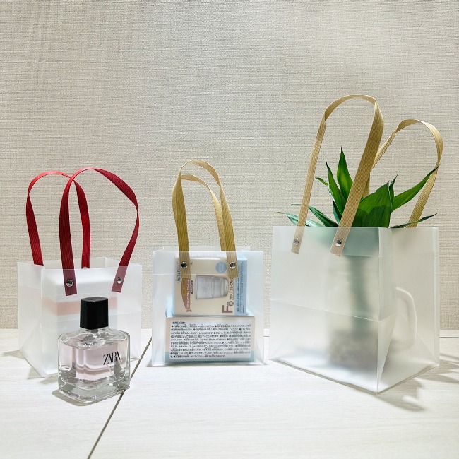 彩色提把PP袋 立方底 四方 蛋糕袋 (棕/紅) PP磨砂袋 防水袋 禮品袋 塑膠袋 網美袋 透明袋【S330160】-細節圖7