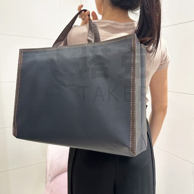 彩框 覆膜袋 (6色) 橫式 有底有側 網紅袋 環保袋 手提袋 購物袋 不織布提袋 禮品袋【S33017701】-細節圖8