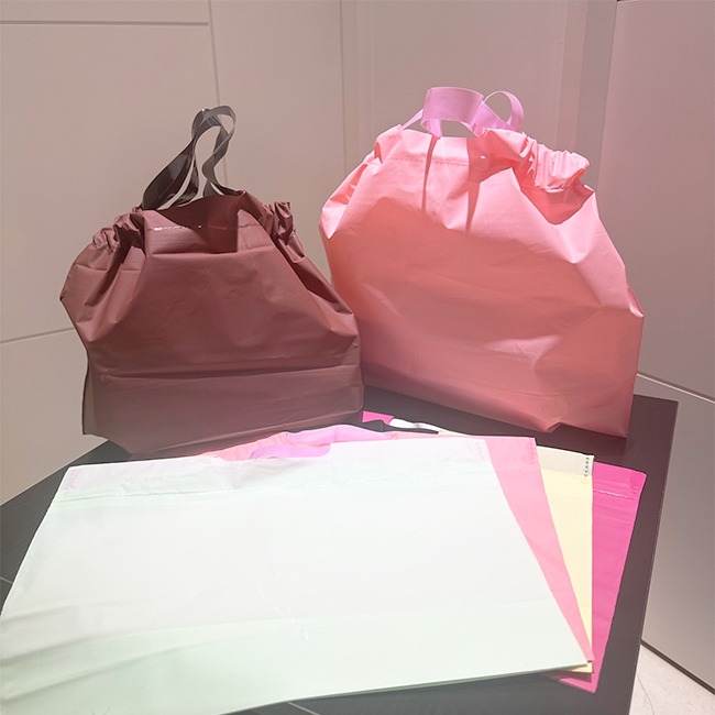 外帶打包袋 拉繩束口袋 (單色-大號) 客製LOGO 束口拉拉袋 手提袋 塑膠袋 包裝袋 便當袋【S660027】-細節圖7