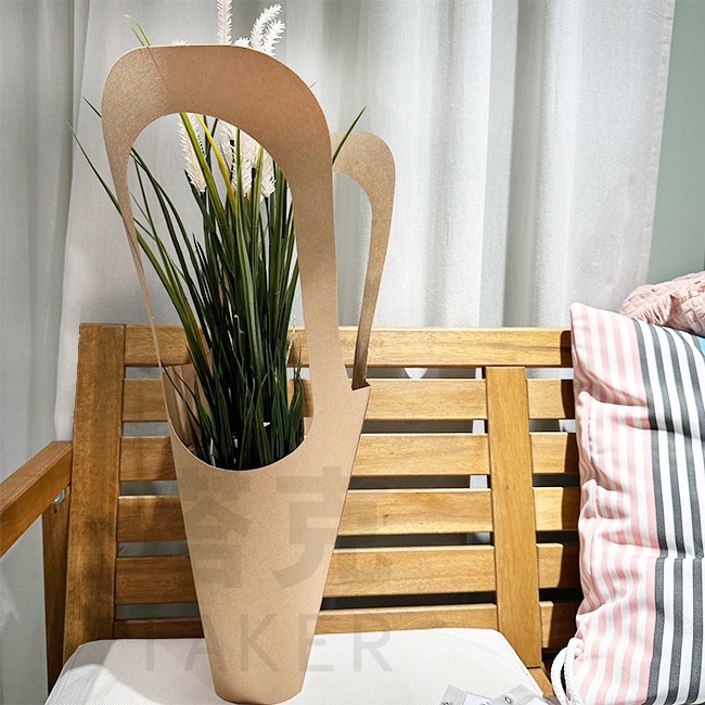 花袋 牛皮花束袋 紙花袋 手提紙袋 (鏤空) 盆栽 鮮花袋 包裝袋 綠植 盆栽袋 花藝袋 花店包材【S770006】-細節圖8