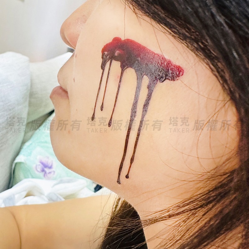 血腥傷疤 萬聖節 紋身貼 (全6款) 傷口紋身 假傷口 臉貼 刺青貼 紋身貼紙 假傷疤 Cos【W11005501】-細節圖8