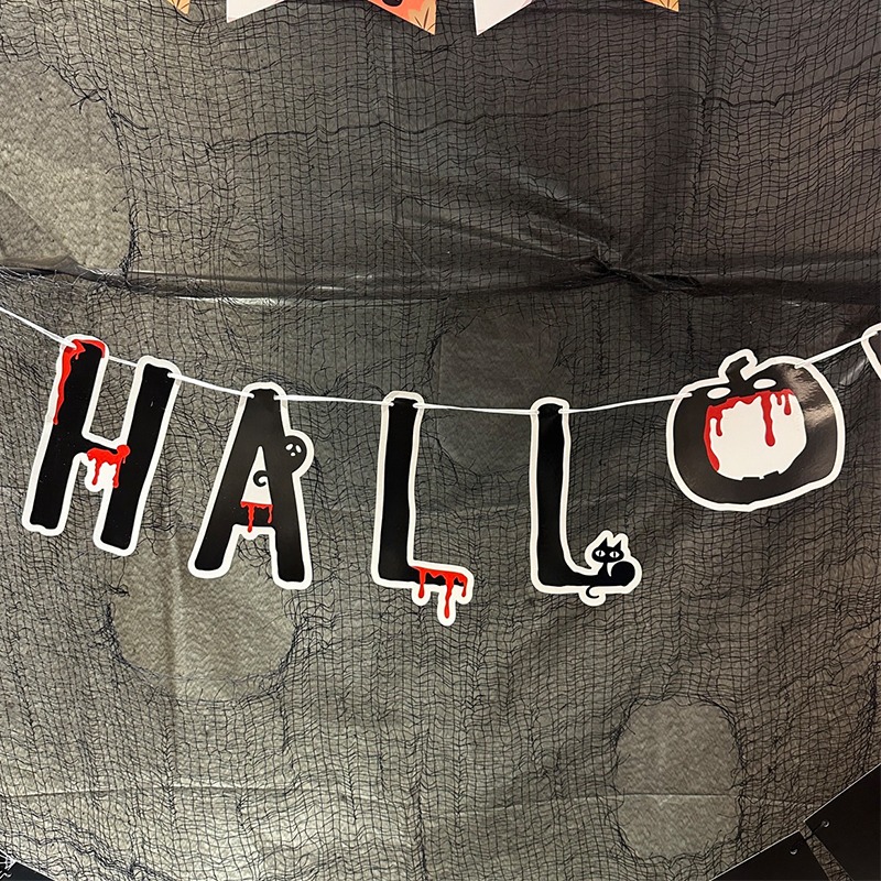 萬聖節 拉旗 (字母掛旗-3款) 14面旗子 紙片掛旗 旗幟 鬼屋 派對 居家 布置 裝飾【W440085】-細節圖7