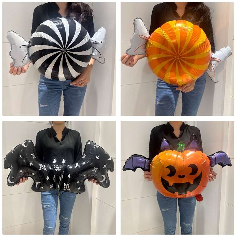 萬聖節 造型氣球 鋁箔氣球 (蝙蝠糖果) 卡通氣球 南瓜氣球 空飄氣球 派對 布置 告白氣球【P110127】-細節圖3