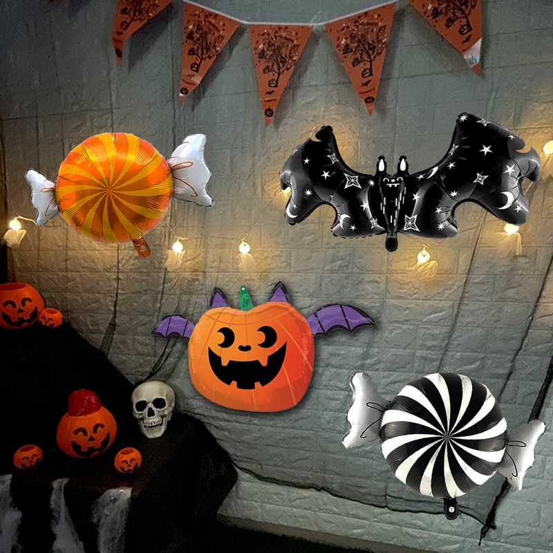 萬聖節 造型氣球 鋁箔氣球 (蝙蝠糖果) 卡通氣球 南瓜氣球 空飄氣球 派對 布置 告白氣球【P110127】-細節圖7