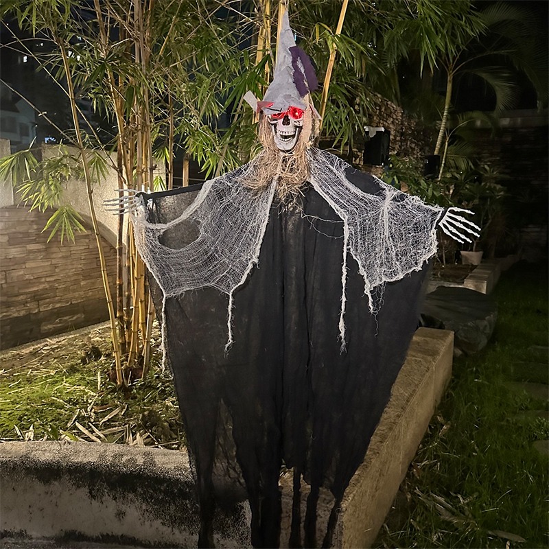 萬聖節 骷髏掛鬼 吊鬼 (戴帽骷髏) 200cm 巫婆鬼 骷髏頭 逃脫遊戲 鬼屋布置 恐怖裝飾【W440020】-細節圖7