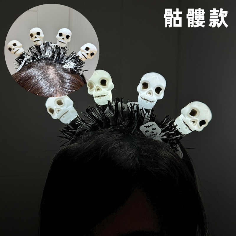 萬聖節 LED 發光 毛條髮箍 造型髮箍 可愛頭箍 卡通髮圈 化裝舞會 派對 夜店 Cos【A660033】-細節圖7