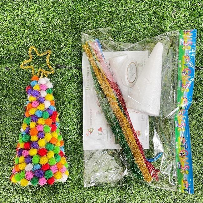 手做聖誕樹 DIY 聖誕樹 (2入裝) 手作材料包 聖誕節 聖誕禮物 美勞套組 保麗龍 勞作-細節圖7
