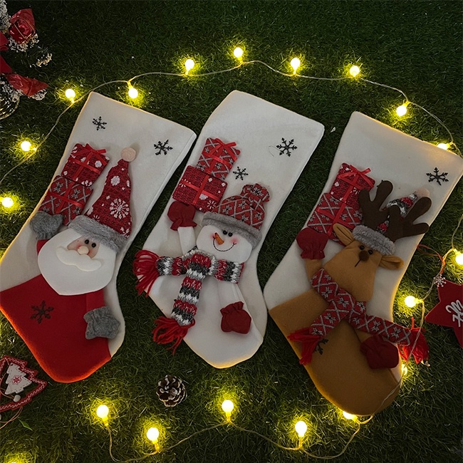 聖誕節 聖誕襪 (大白襪) 長筒襪 公仔 毛襪 聖誕禮物 掛飾 居家布置 派對裝飾 聖誕禮品 聖誕樹-細節圖6