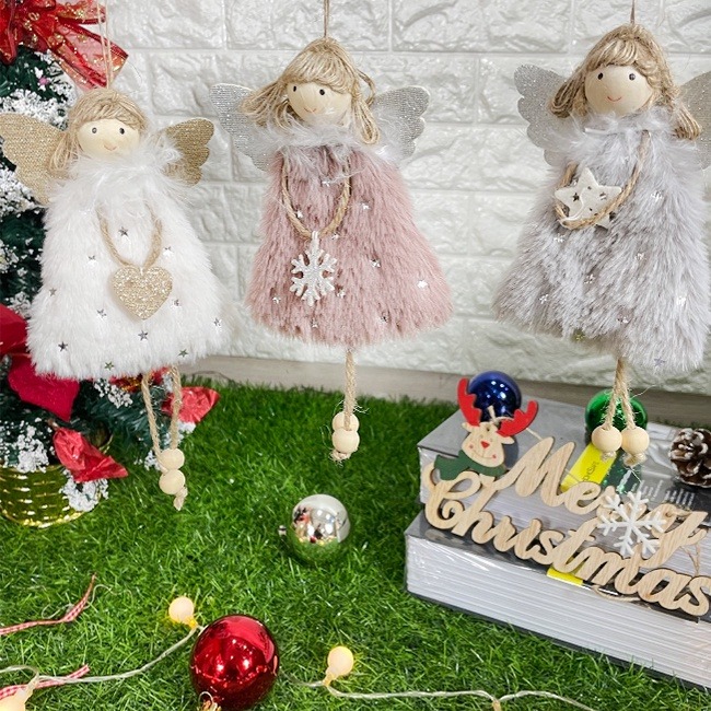 聖誕樹掛件 愛心天使 公仔吊飾(天使) 聖誕節 絨毛玩偶 耶誕節 聖誕派對 居家 裝飾 布置-細節圖5