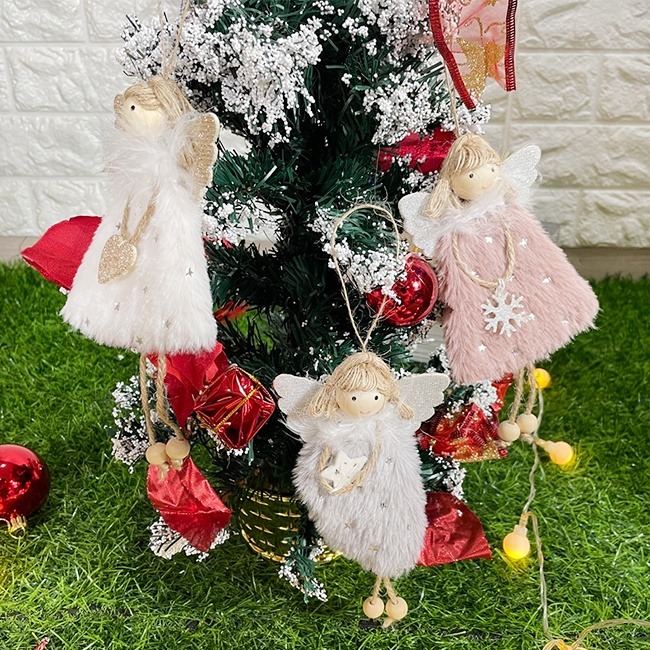 聖誕樹掛件 愛心天使 公仔吊飾(天使) 聖誕節 絨毛玩偶 耶誕節 聖誕派對 居家 裝飾 布置-細節圖7