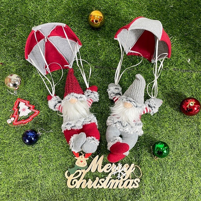 雙色降落傘 無臉老人 聖誕節 公仔 聖誕布偶 絨毛娃娃 聖誕節裝飾 掛飾 聖誕樹 居家 布置 掛件-細節圖4