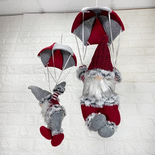 雙色降落傘 無臉老人 聖誕節 公仔 聖誕布偶 絨毛娃娃 聖誕節裝飾 掛飾 聖誕樹 居家 布置 掛件-細節圖7