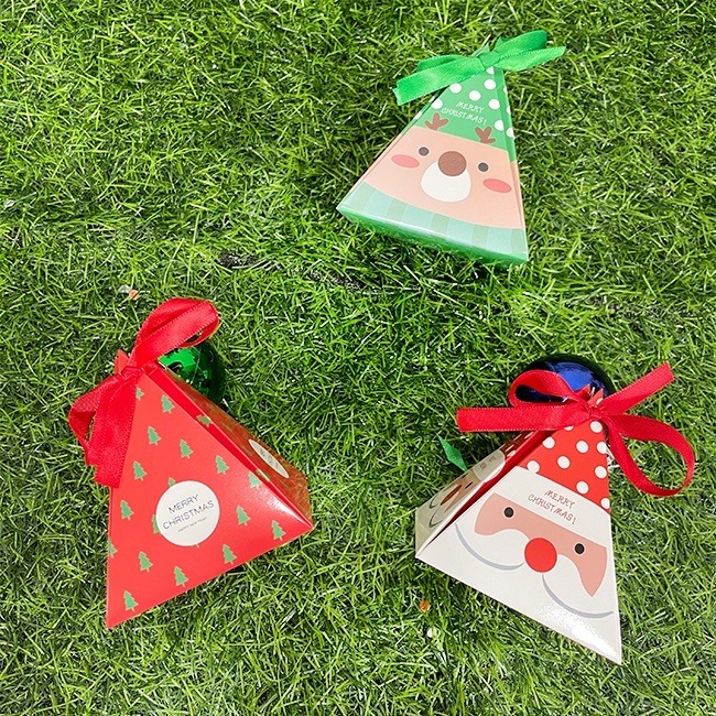 聖誕節 糖果盒 糖果包裝 (三角盒 3款) 禮物盒 手作盒 糖果袋 包裝盒 餅乾盒 聖誕老人【M88000201】-細節圖5