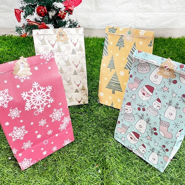 聖誕節 糖果紙袋 (點點款12入) 卡通紙袋 零食包裝 糖果袋 包裝袋 禮品袋 餅乾袋 包裝紙【M88000602】-細節圖6