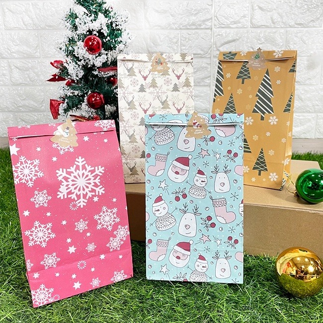 聖誕節 糖果紙袋 (點點款12入) 卡通紙袋 零食包裝 糖果袋 包裝袋 禮品袋 餅乾袋 包裝紙【M88000602】-細節圖7