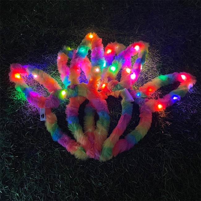 LED (韓版) 兔耳髮箍 發光髮箍 兔髮夾 兔耳髮圈 兔女郎 兔寶寶 跨年 夜店 派對 Cos【A660027】-細節圖4