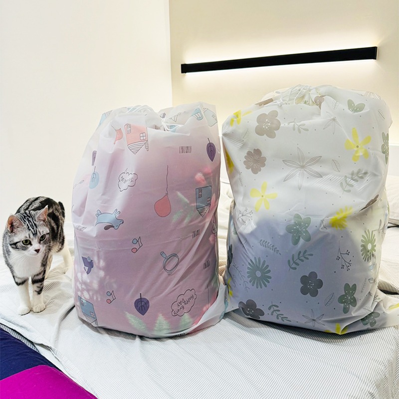 抽繩 束口袋 棉被收納袋 棉被袋 衣物收納 防塵袋 透明袋 旅行箱袋 防水袋 包裝袋【H550074】-細節圖8