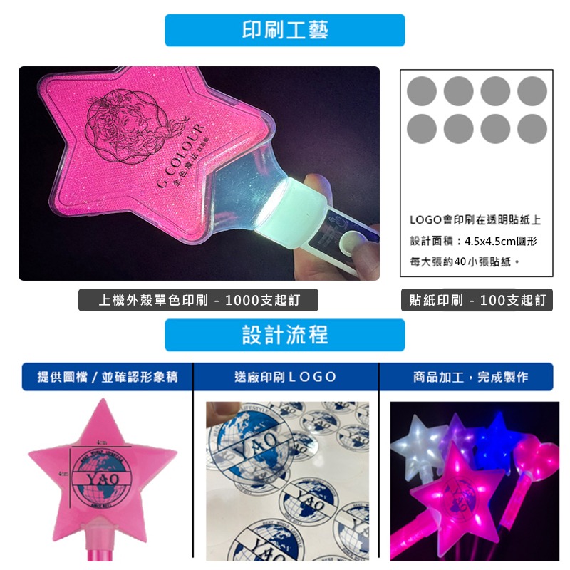 LED 星星發光棒 閃光棒 (五角星) 星星手燈 螢光棒 加油棒 演唱會 星星棒 應援 尾牙 派對【A220002】-細節圖3