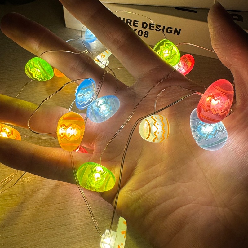 LED 復活節 燈串 銅線燈 200cm 造型燈串 DIY燈條 兔子燈 雞蛋燈串 彩蛋 氣氛燈【M330022】-細節圖6