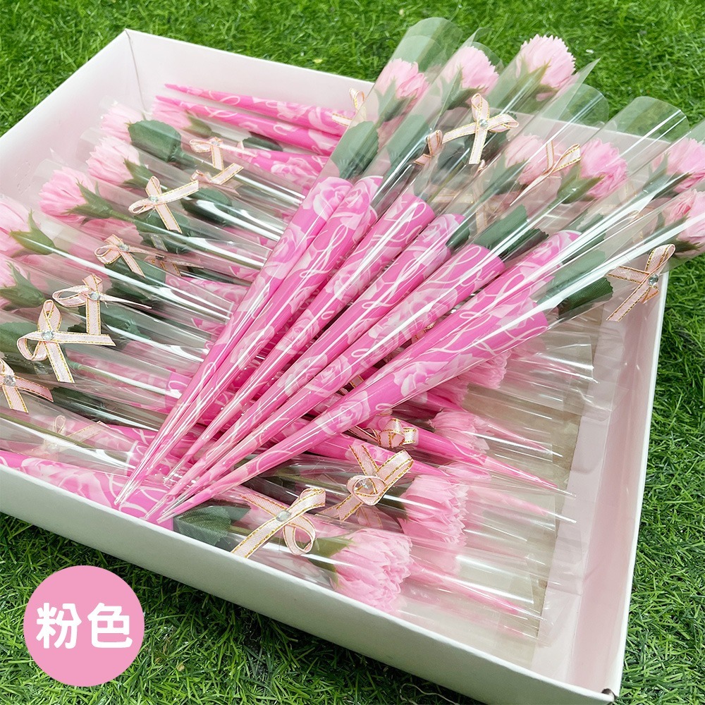 香皂花 康乃馨 母親節 (37cm帶鑽款) 送禮 婚禮小物 人造花 乾燥花 情人節 畢業禮物 假花【S770018】-細節圖3