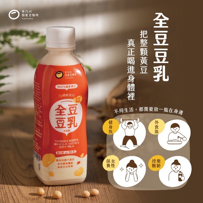 【禾乃川】全豆豆乳無加糖300ml/瓶-12入組-細節圖7