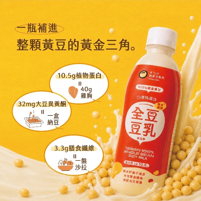 【禾乃川】全豆豆乳無加糖300ml/瓶-24入組-細節圖3