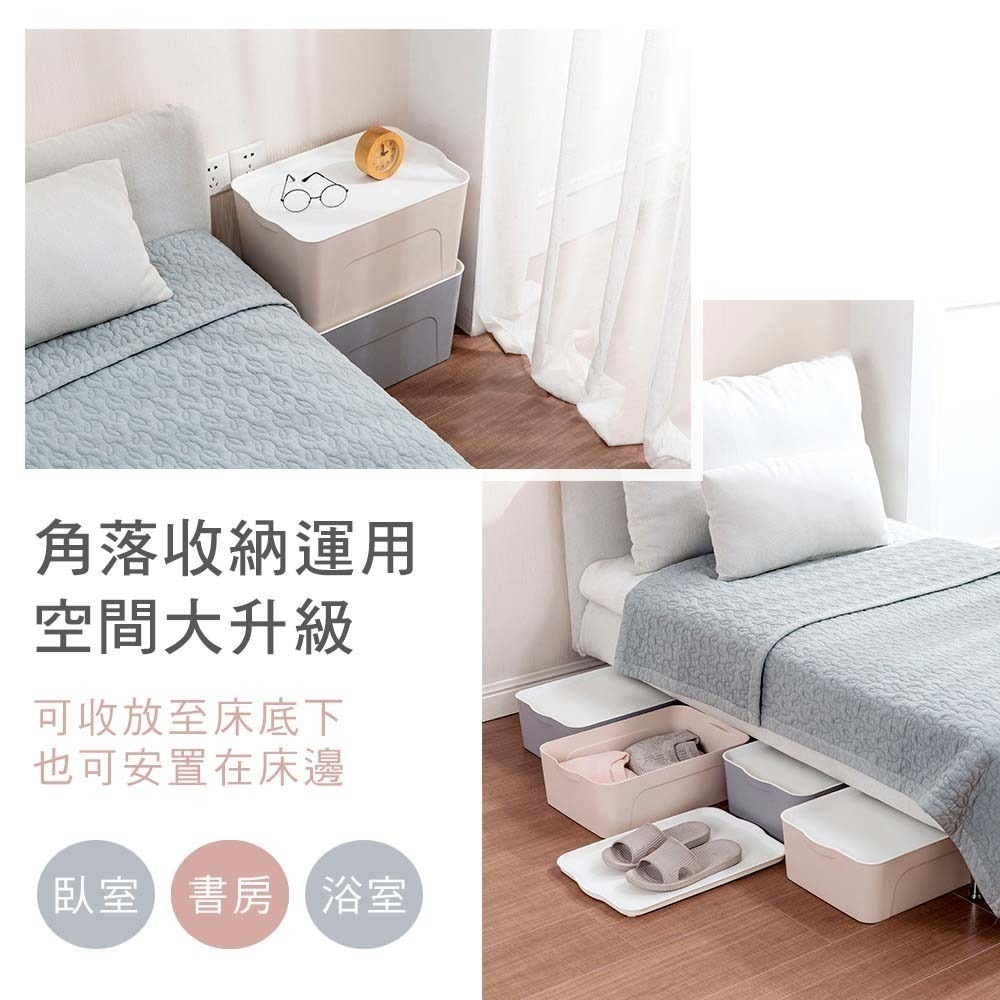 ⚡台灣現貨⚡日系收納盒(附蓋子) 無印風 多功能收納盒 可疊加 儲物盒 整理盒 2種尺寸-細節圖6