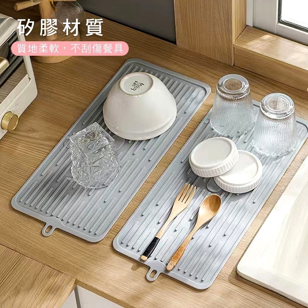 【小鵲幸】可吊掛加厚矽膠瀝水墊 北歐風 防滑矽膠墊 矽膠隔熱墊 可吊掛 防燙墊 鍋墊 碗筷餐具墊-細節圖5
