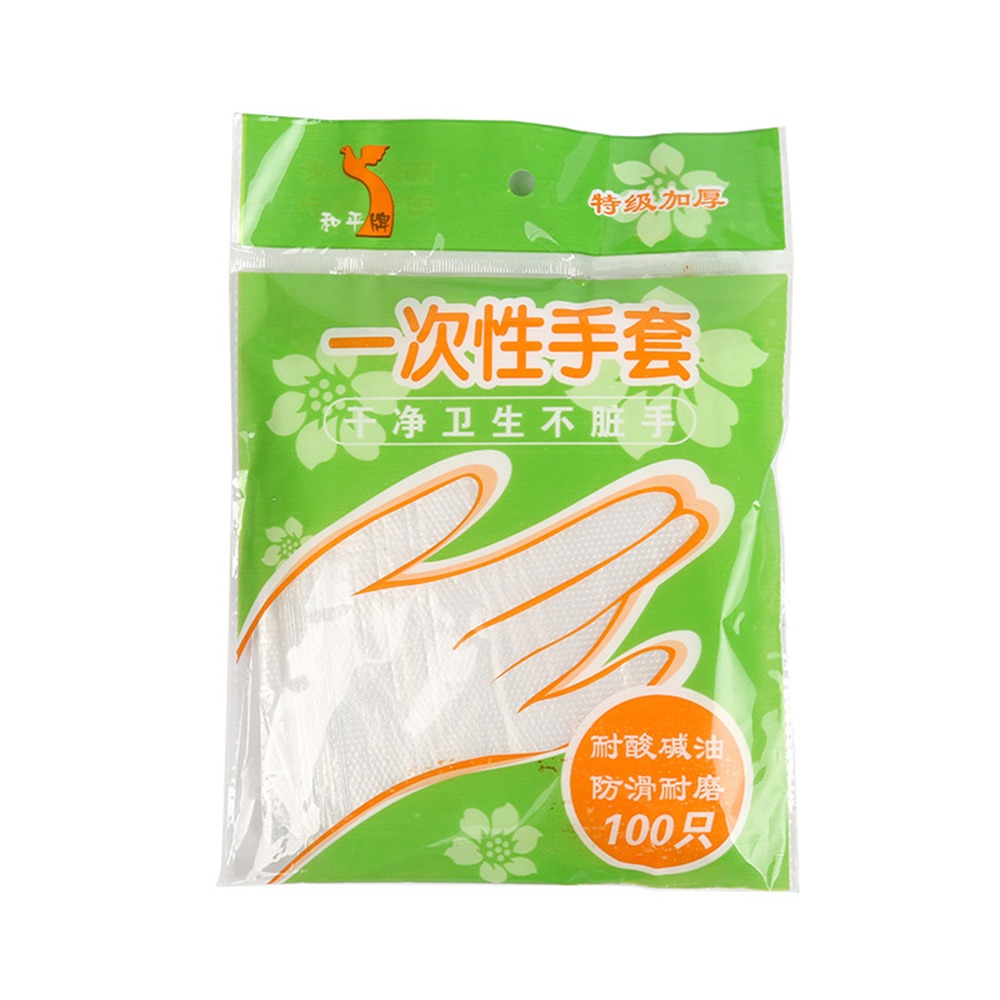 【小鵲幸】一次性PE手套 100入 拋棄式手套 透明手套 食品級材質 烤雞手套 染髮手套 塑膠手套-規格圖6
